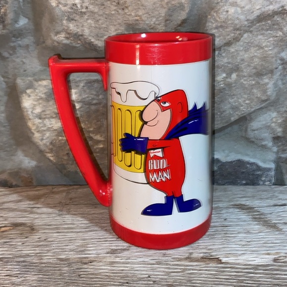 80s BudMan plastic ThermoServe mug. 16oz. - Picture 4 of 9